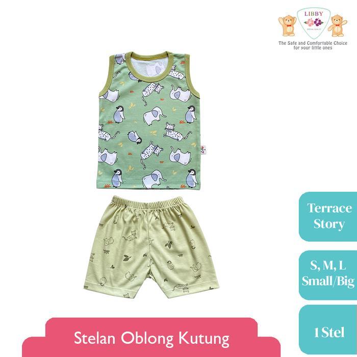 asj7- Libby Stelan Oblong Kutung Motif Terrace Story(1 Stel)