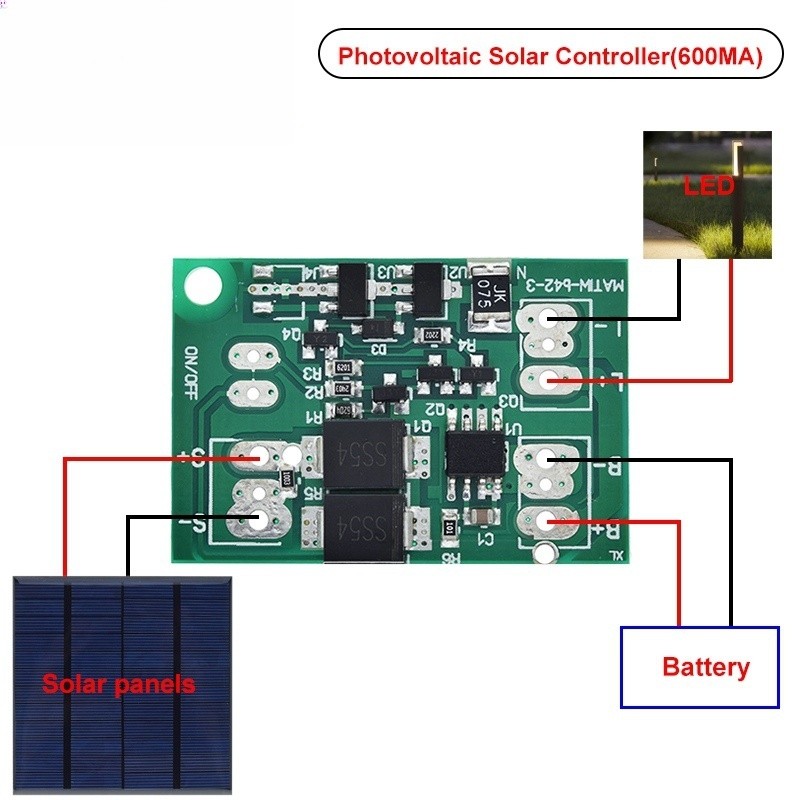 Automatic Solar Panel Battery Charger Board Night Light Led Lamp Control Switch Battery Charger