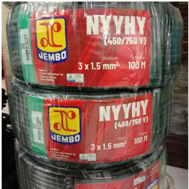 KABEL SERABUT NYYHY 3X1,5MM 3X1,5 MM 3X1.5MM JEMBO 25M METER