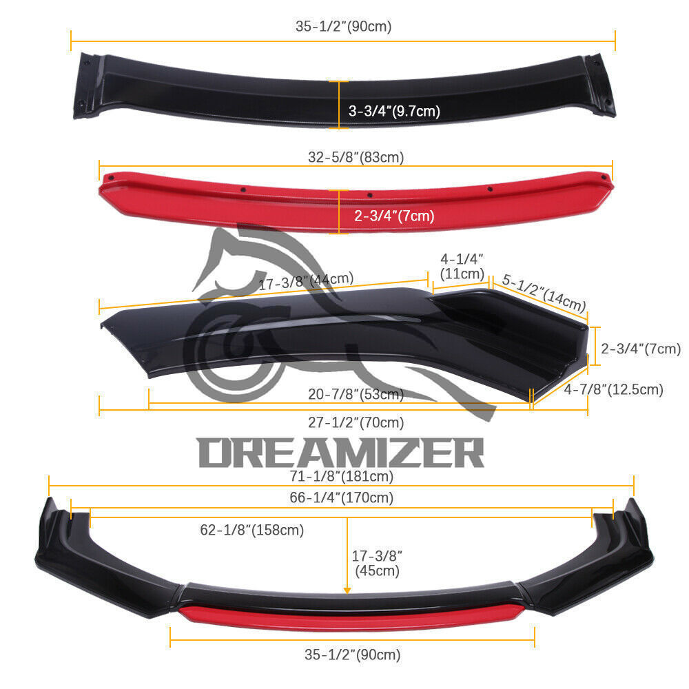 For VW Golf MK7.5 MK7 MK6 MK5 GTI GTD 2017-2021 Car Front Bumper Lip Splitter Canard Splitter Diffus