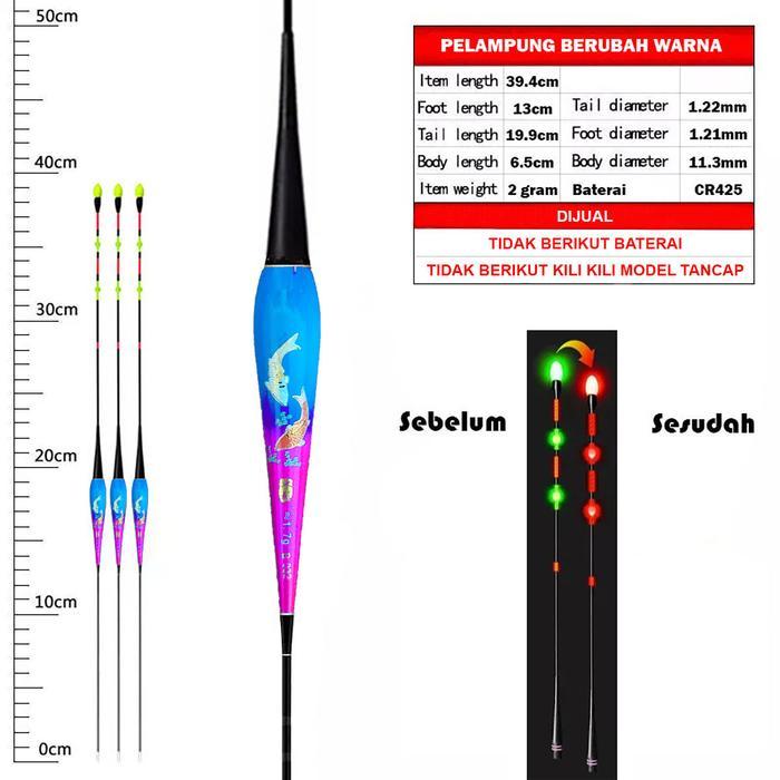 PELAMPUNG PANCING LED ANTI BADAI BERUBAH WARNA IKAN