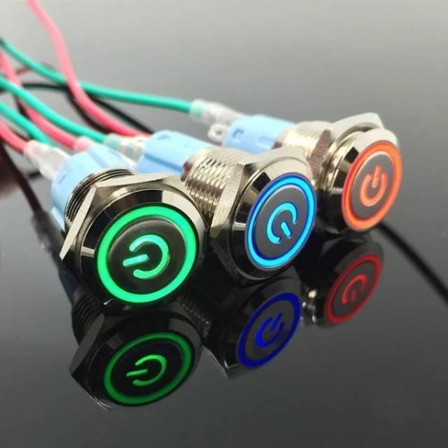 Saklar Lampu LED Switch On Off Tombol Push Button Metal Universal Lampu Motor Mobil Variasi