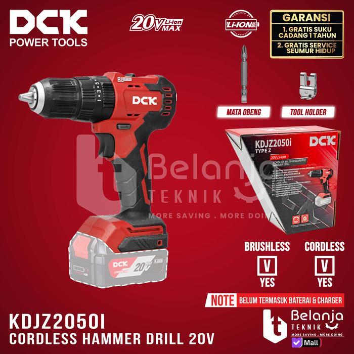 Terlaris - DCK Bor Beton Baterai DCK KDJZ2050i Z 20V Cordless Hammer Drill Impact Drill Unit Only