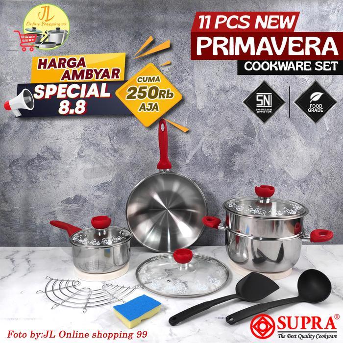 SUPRA Harga Ambya Special 8.8 panci set 11PCS PrimaVera Cookware Set / panci set