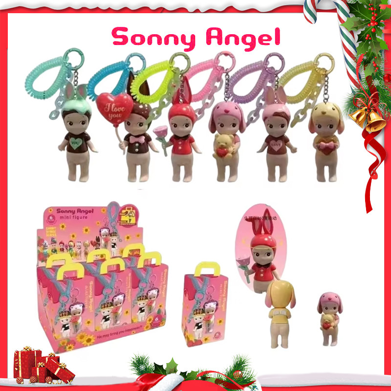 Sonny Angel Gift Of Love Keychain Series Blind Box Toys Doll Cute Anime Action Figure Ornaments