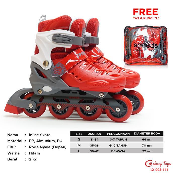 [Voucher] SPEEDS Sepatu Roda Dewasa Anak Inline Skate Roda Full Karet PU Roller Skate Outdoor