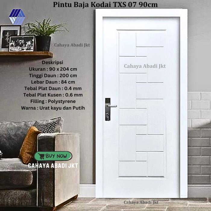 PINTU BAJA + KUSEN + KUNCI PINTU KODAI TX07 PUTIH
