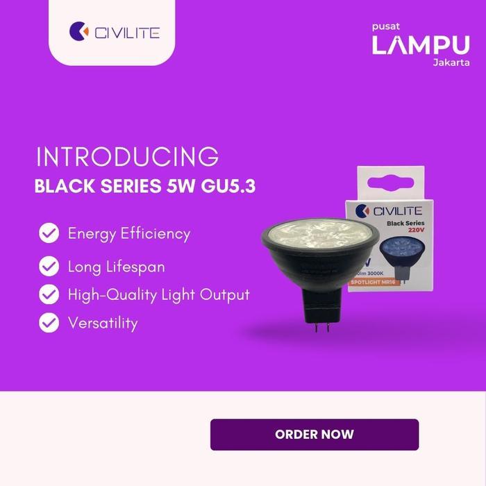 [Voucher] CIVILITE Mr16 Black Series SMD 5MATA 5WATT 220Volt