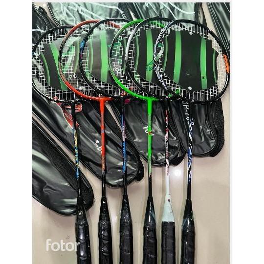 RAKET BADMINTON SENAR JP POWER / RAKET JP POWER CARBON DEWASA ANAK + TAS 20LBS