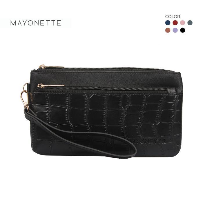 MAYONETTE Lumina Croco Pouch Dompet Wanita Terbaru 2021 Korea Tas Croco Wanita Kulit