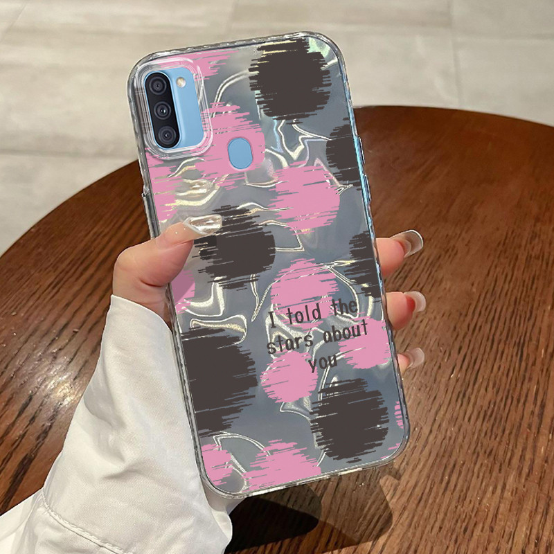 Casing Hp Untuk Samsung Galaxy A11 M11 Case Titik Doodle yang Unik Lovely Gradiant Laser Kesing Kasi