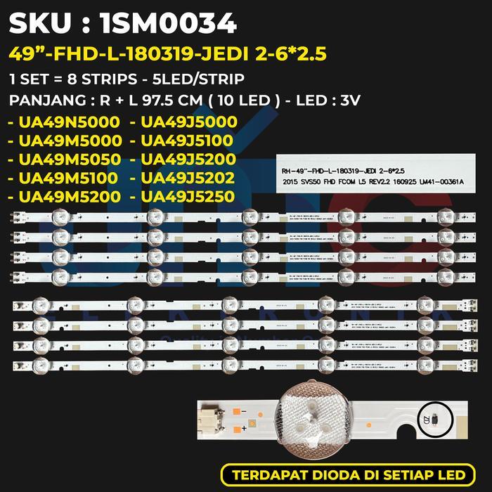 New Backlight TV 49 Inch UA49N5000 UA49M5000 UA49M5050 UA49M5100 UA49M5200 UA49J5000 UA49J5100