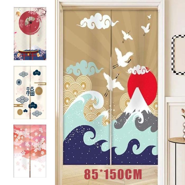 85*150Cm Tirai Pintu Jepang Tirai Gorden Pintu Tirai Dapur Jepang Gorden Jepang Untuk Pintu Kanvas