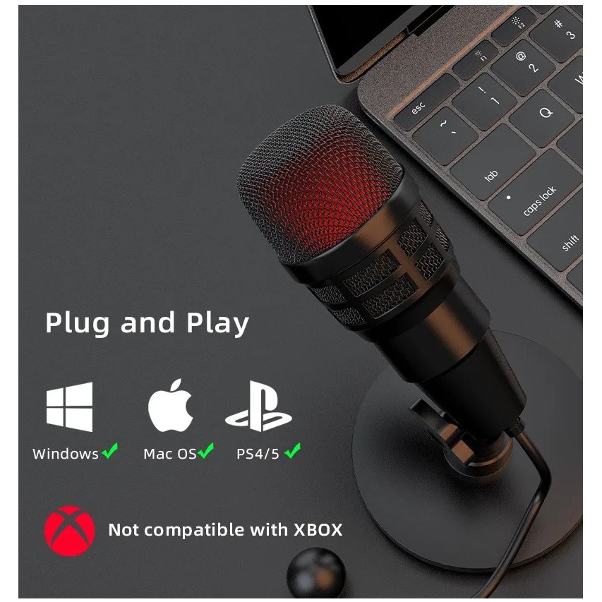 Capacitive Podcast Microphone, Gaming Microphone, Usb Computer Microphone, Recording Studio,