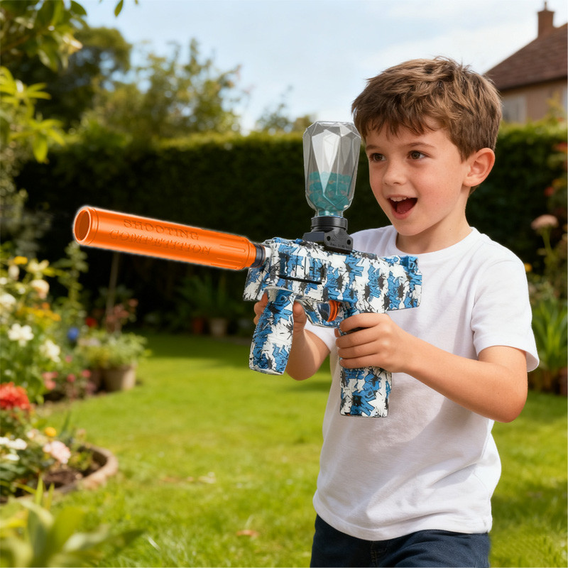 UZI Gun Toy Electric Ball Blaster Pistol Shooting Sport AUG P90 Outdoor High Speed Rechargeable