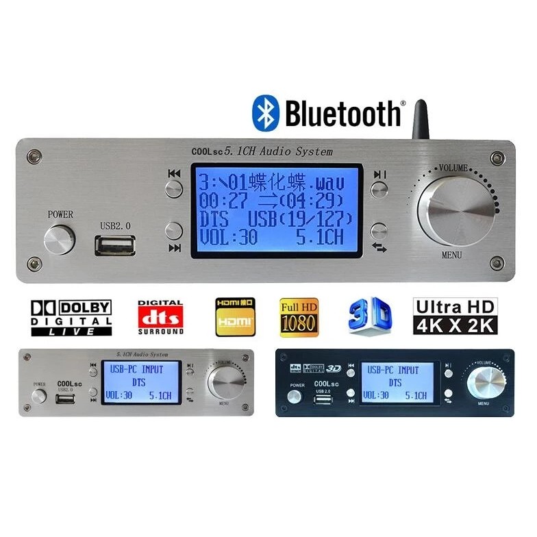 FLASH SALE    4K 5.1 Audio Decoder Bluetooth 5.0 DAC Lossless Player For DTS U Disk RH-699X PRO Vers