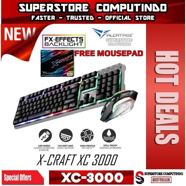 fmzp- Alcatroz X-Craft Xc-3000 Spill Proof Gaming Keyboard + Mouse Combo