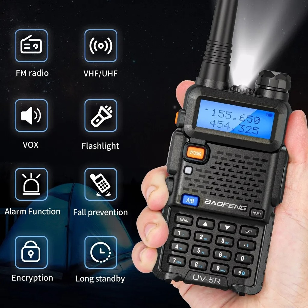 1Pcs/2Pcs Baofeng Uv-5R Long Range Ham Amateur With Fm Radio Long Range Portable Two Way Radio