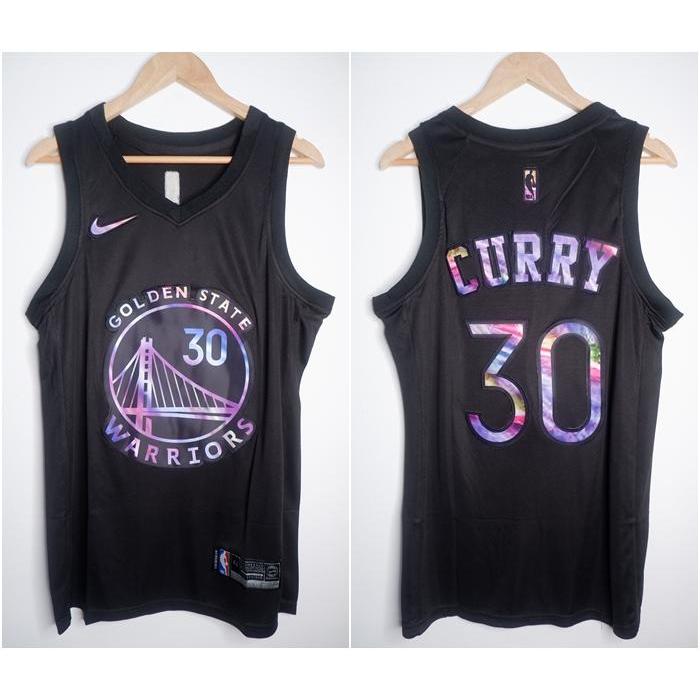 JERSEY BASKET NBA BLACK RAINBOW WARRIORS #30 STEPHEN CURRY HITAM Sport