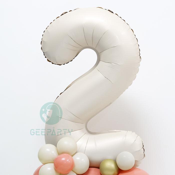 6vfh- 37 Pcs Merah Muda Retro Balon Vintage Morandi Pasir Emas Putih Set Balon Foil Nomor