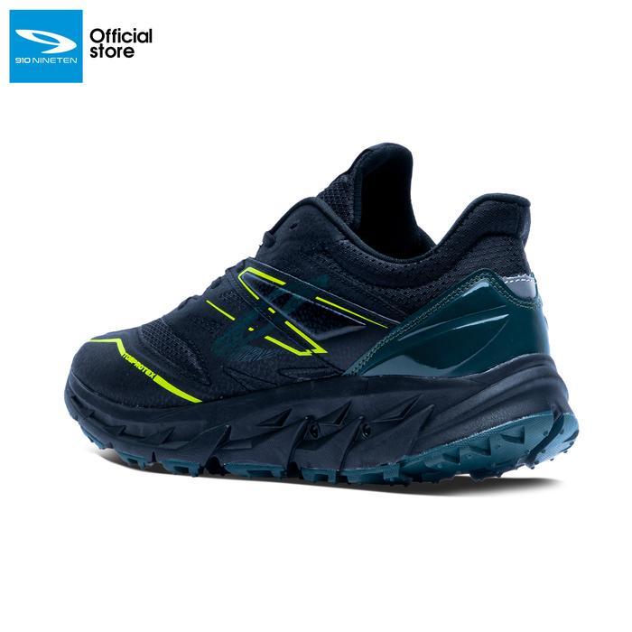 iamq- 910 Nineten Yuza Evo Sepatu Trail Running - Hitam/Hijau-Tua/Jingga