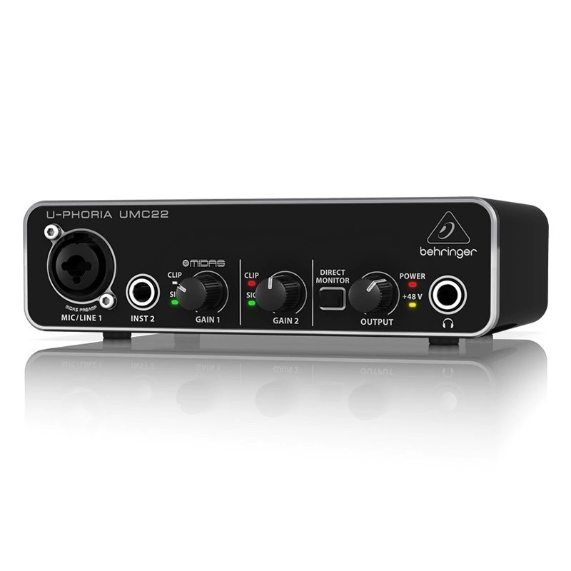 BEHRINGER UMC22 Microphone Amplifier Sound Card Audio Interface Recording Sound Card