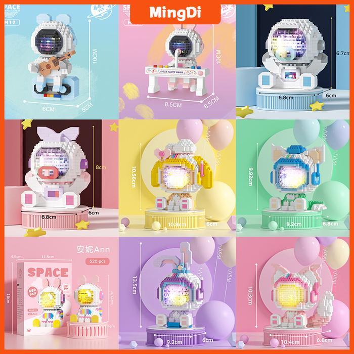 Bricks Sanrio LED Block Astronot Nano Block LinaBell/Minnie /Star Delu karakter kartun Mainan Toys