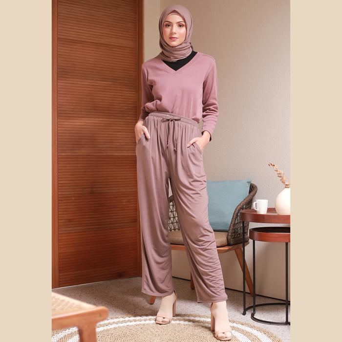 Jv Hasanah Culottes Loose Pants Jersey - Celana Kulot Lurus Celanakulot