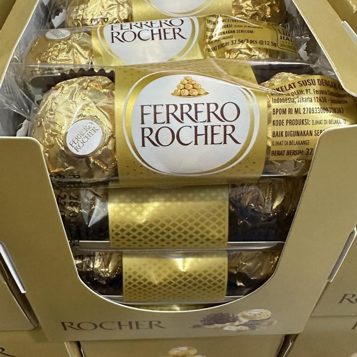 (ORIGINAL) HYA FERRERO ROCHER ISI 3PCS COKLAT FERRERO TERMURAH TERPOPULER