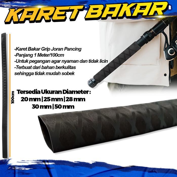 Grip Karet Bakar Pelindung Joran Tegek 1 Meter Motif X