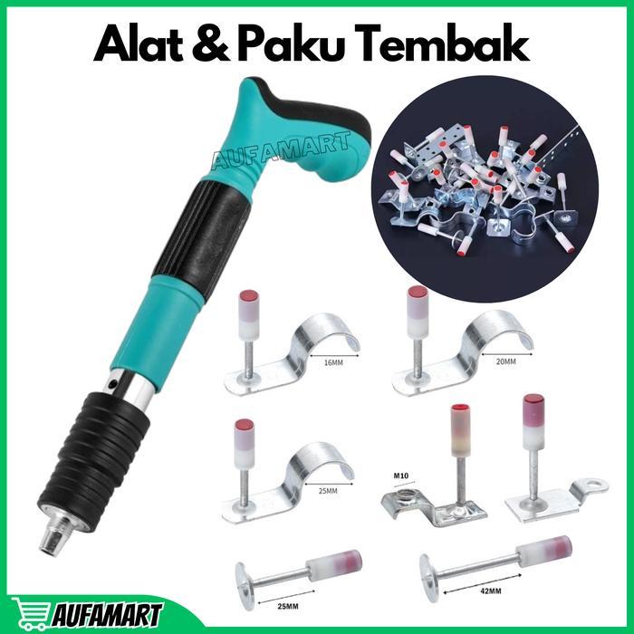 Terbaru - Alat Tembak Paku Manual Bisa Untuk Tembok Dinding Beton, Besi, Kayu Mini Nail Gun Silencer