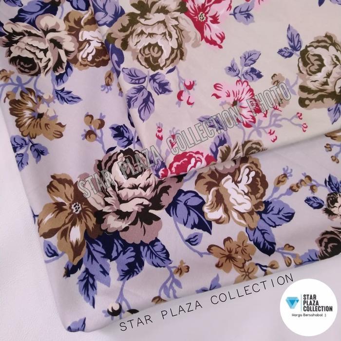 Bahan Kain Jok / Kursi / Bantal Sofa Motif Bunga Kembang - Lusie