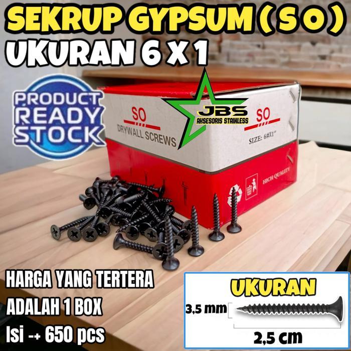 b881- Sekrup Gypsum So (6X1" Inchi) - Baut Skrup Gypsum/930 Gram/Kotak