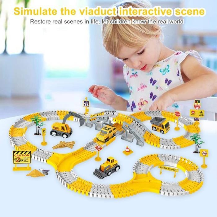 GSTAR MAINAN EDUKASI REL KERETA PAKET REL DIY SERBAGUNA, TRUK PROYEK & IMAJINASI, HADIAH ANAK