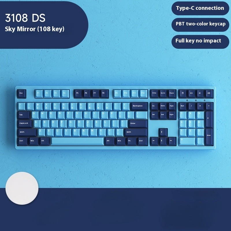 Akko 3108ds Sky Mirror Mechanical Keyboard Pbt Two-color Keycap E-sports Game Office Laptop Universa