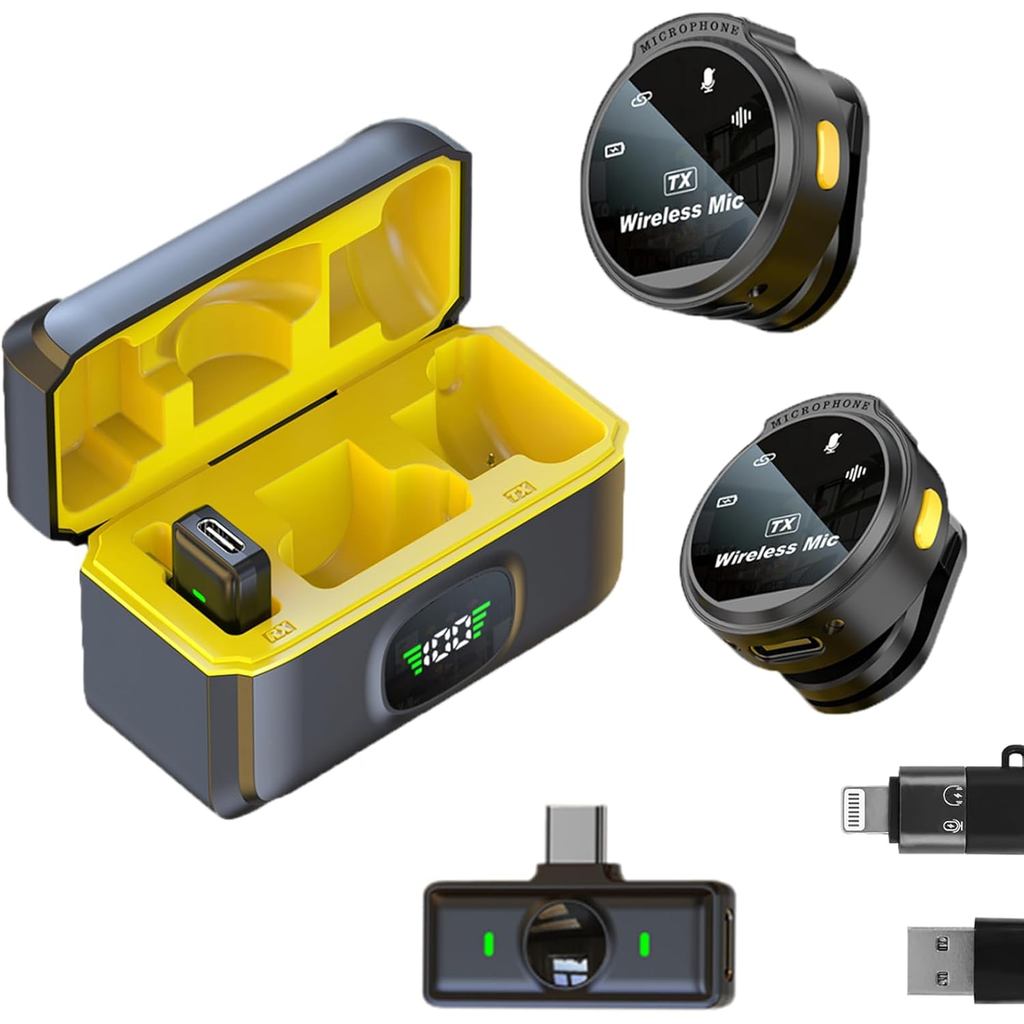 Wireless Lavalier Microphone For Iphone/Android/Camera/Laptop,Usb C Wireless Lapel Mic For Vlog,