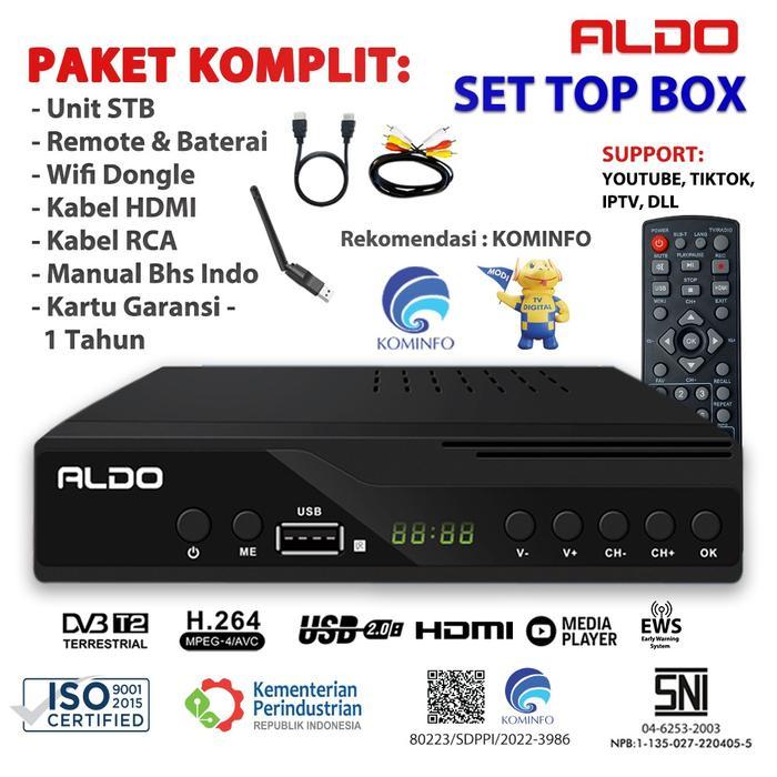 TvShop- Set Top Box Aldo Paket Komplit Stb Digital Rekomendasi Kominfo