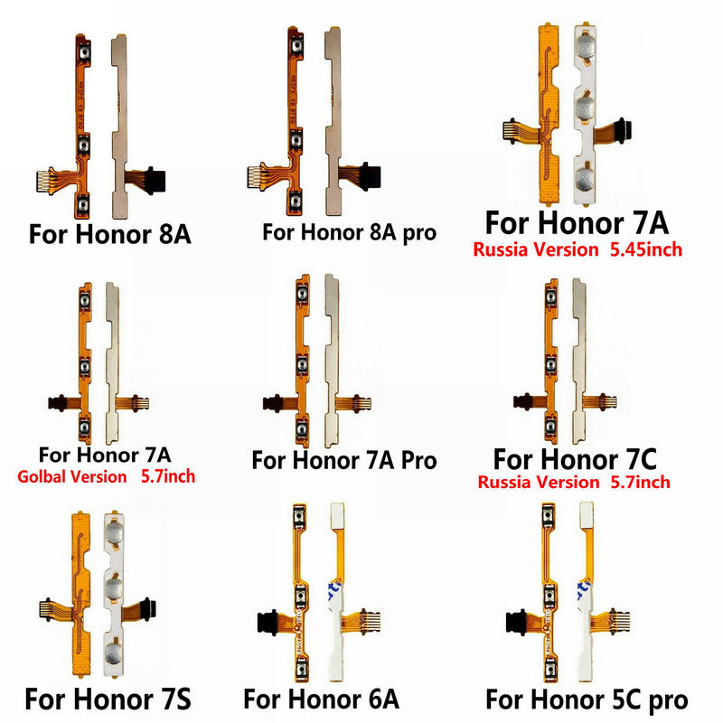 New Power On Off Volume Button Flex Cable For Huawei Honor 8A 7A 7C 7X 7S 6A 6C 6X 5C Pro Repair