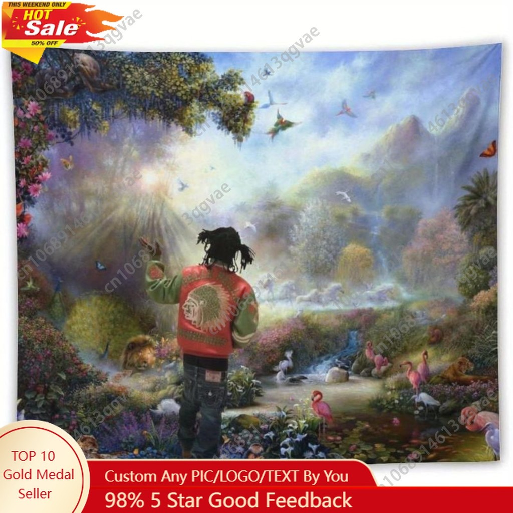 Rapper Chief Keef in The Garden of Eden Tapestry Wall HangingCollege Room Hostel Decorations Bedroom