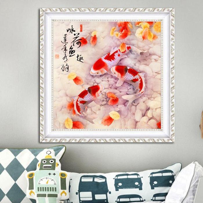 DIY Diamond Painting full. Kolam Ikan koi dan maple 6565 cm D612