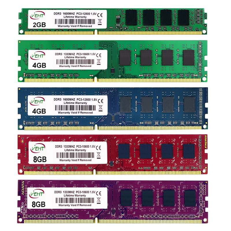 VEHT Desktop RAM DDR3  PC3-12800U PC3-10600U DIMM Memory RAM 240 Pin For AMD intel 8gb 4gb ddr3 1333