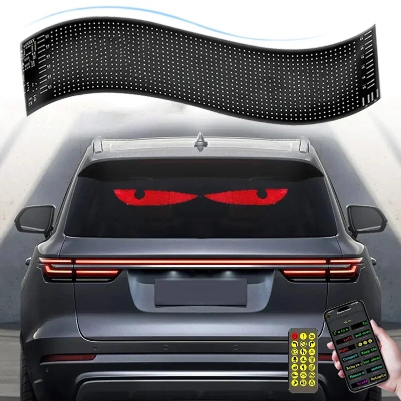 Car LED Matrix Pixel Panel DIY RGB Lighting Graffiti Scrolling Text Board Windshield Advertising