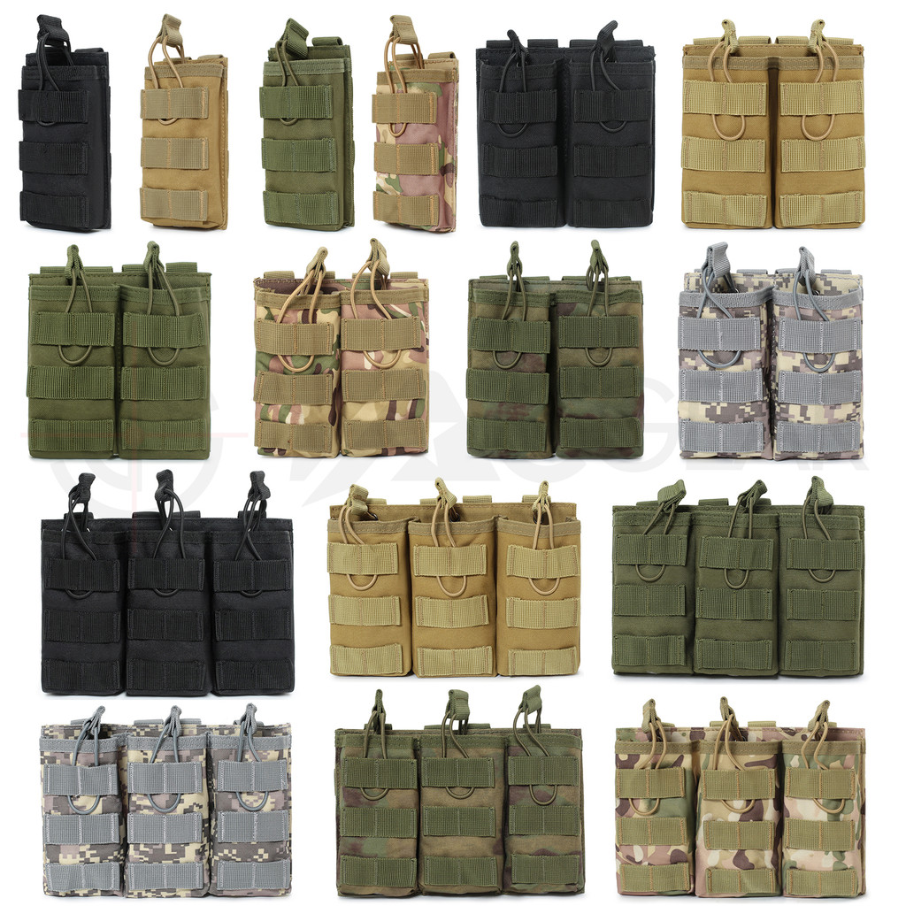1000D Nylon Single Double Triple Magazine Pouch Ar15 M4 5.56 Ak 7.62 Holster Molle Airsoft Aeg Gbb