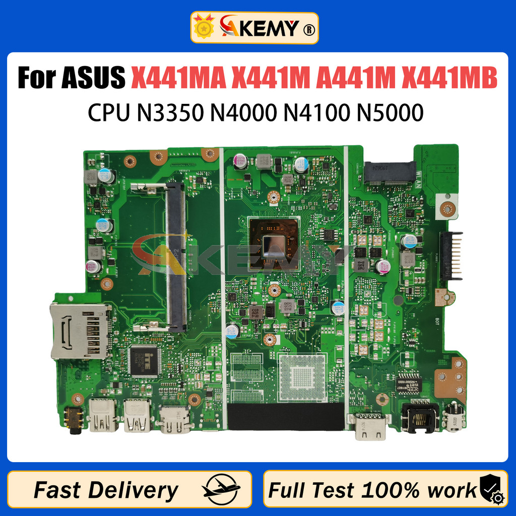 AKEMY X441MA Laptop Motherboard For Asus X441M A441M X441MB Notebook Mainboard With N3350 N4000 N410