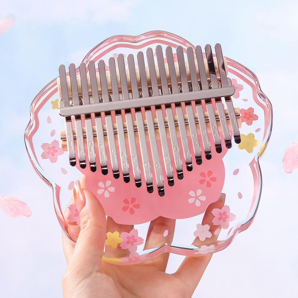 Hluru 17 key Acrylic Kalimba 21 key Thumb Piano Glow-in-Dark Finger Piano Transparent Mbira Girl