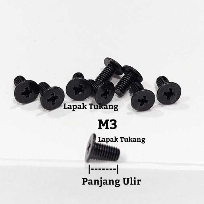 b881- 100Pcs Baut Komputer Laptop M3X3 M3X4 M3X5 M3X6 M3X8 M3X9 Baut M3