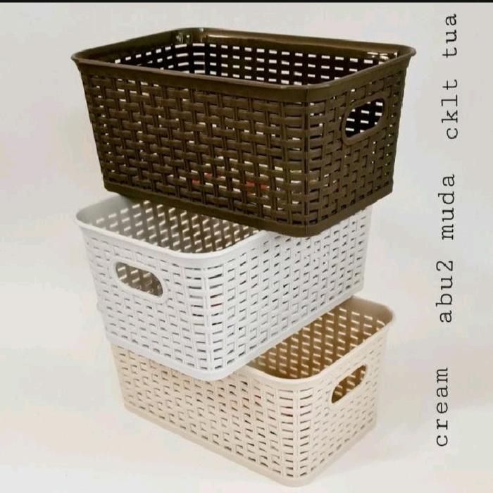 doni- Keranjang Plastik Manhattan Keranjang Anyam Manhattan Basket Keranjang Asvita