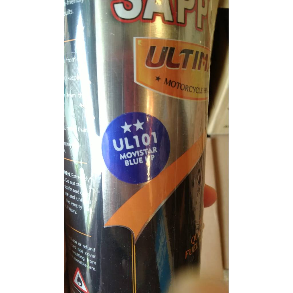 cat spray pilok pilox cat semprot sapporo ultimate saporo UL101 movistar blue biru movistar ul 101