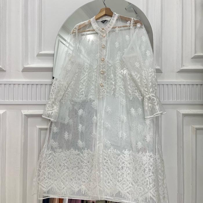 JaMinkwalitasnya- Gaia - Outer Tunik Brukat Tile Sapto Wanita Pesta Mewah Muslim Nyaman Brokat