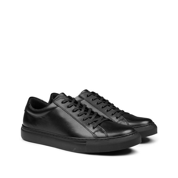 Prabu - Sepatu Kulit Sneakers Pria Cipta Black-Hitam casual shoes